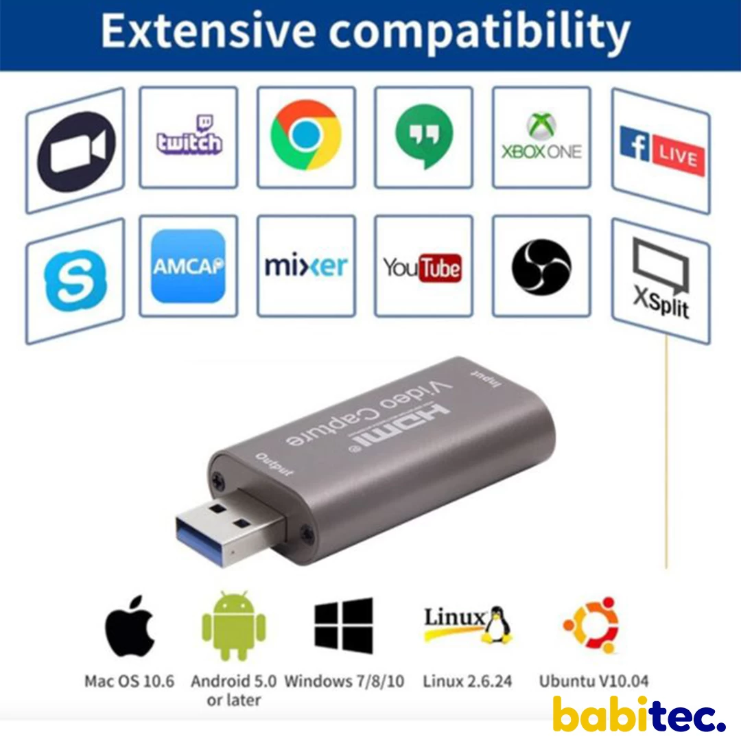 Carte De Capture Vidéo Mini Hd 4K 60Hz HDMI USB 3.0