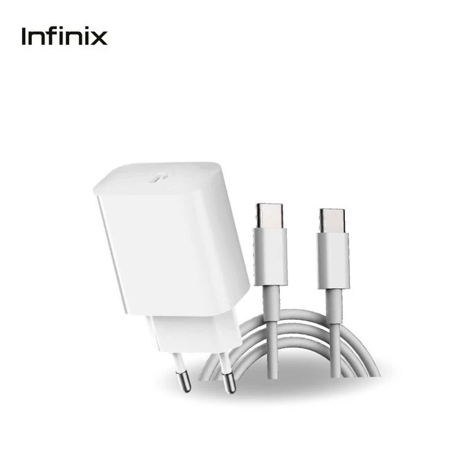 Infinix Chargeur Ultra Rapide 20W - Type C Micro USB blanc