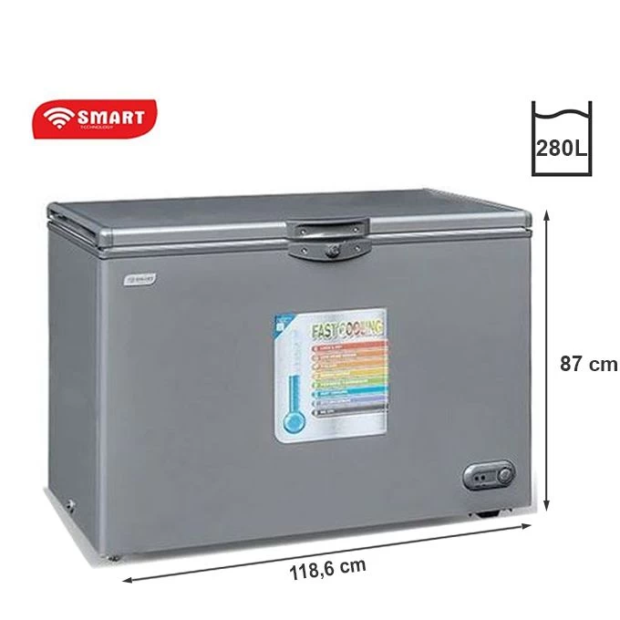 SMART TECHNOLOGY Congélateur Horizontal STCC-320 - 280 L - Gris - 12 Mois De Gar