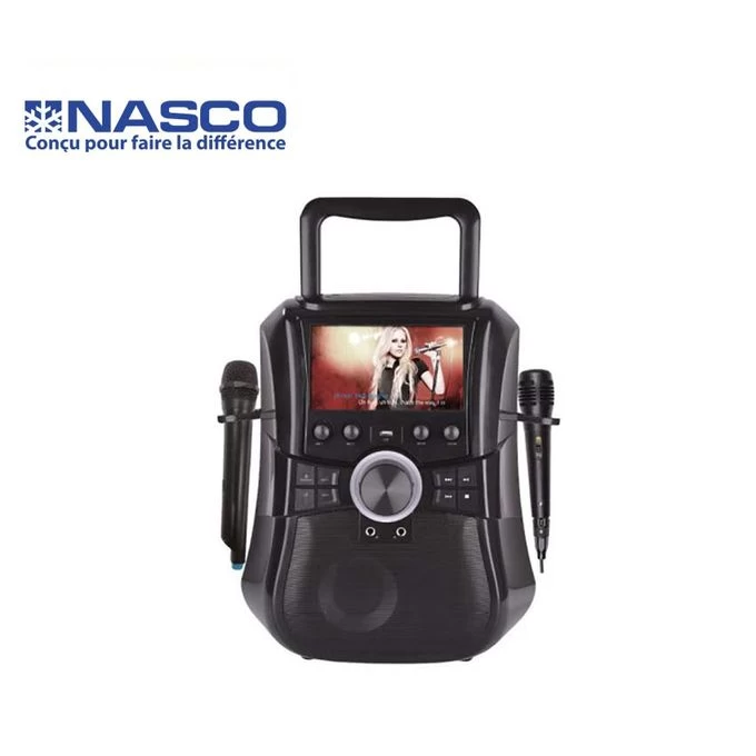 Nasco Système De Karaoké Portable - Bluetooth - USB - Multimédia - Micro - Ecran